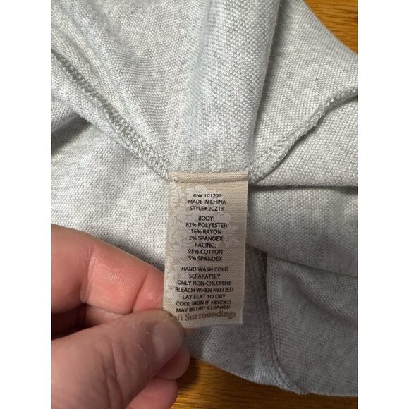 Soft Surroundings Sunday In Estrade Hoodie Jacke Gray Full Zip Knit Leaf Size S - Picture 7 of 8